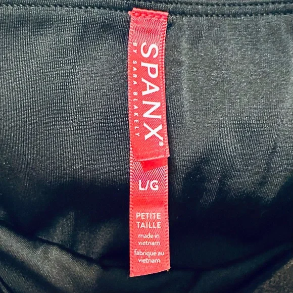 SPANX Faux Leather  Shiny Black Leggings size L EUC - Picture 4 of 6